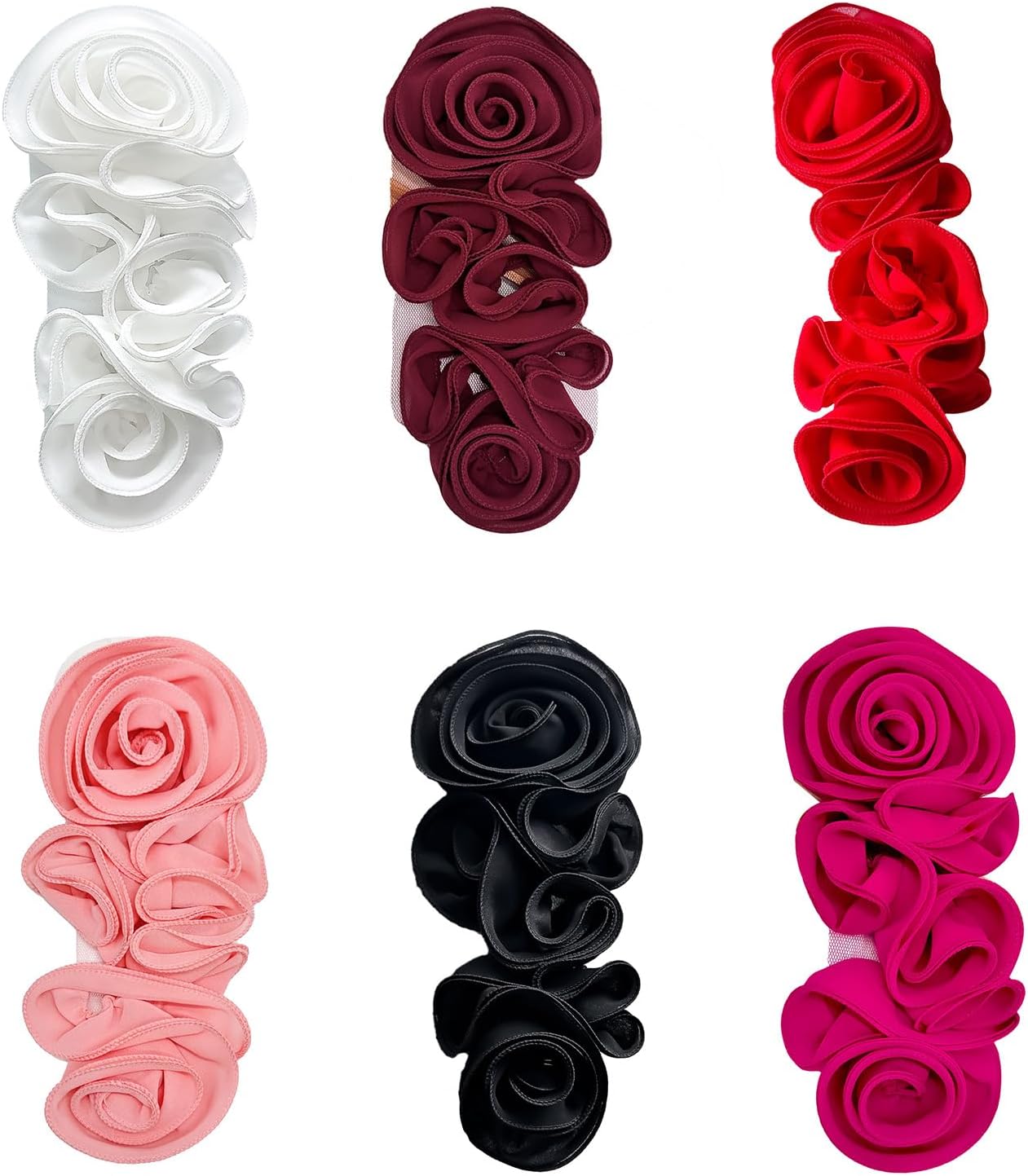 30cm Flower Applique with Pleated Designs for Wedding Gown Sewing Flower for Dress Scarf Hat Sewing on Patches Clothes Patches