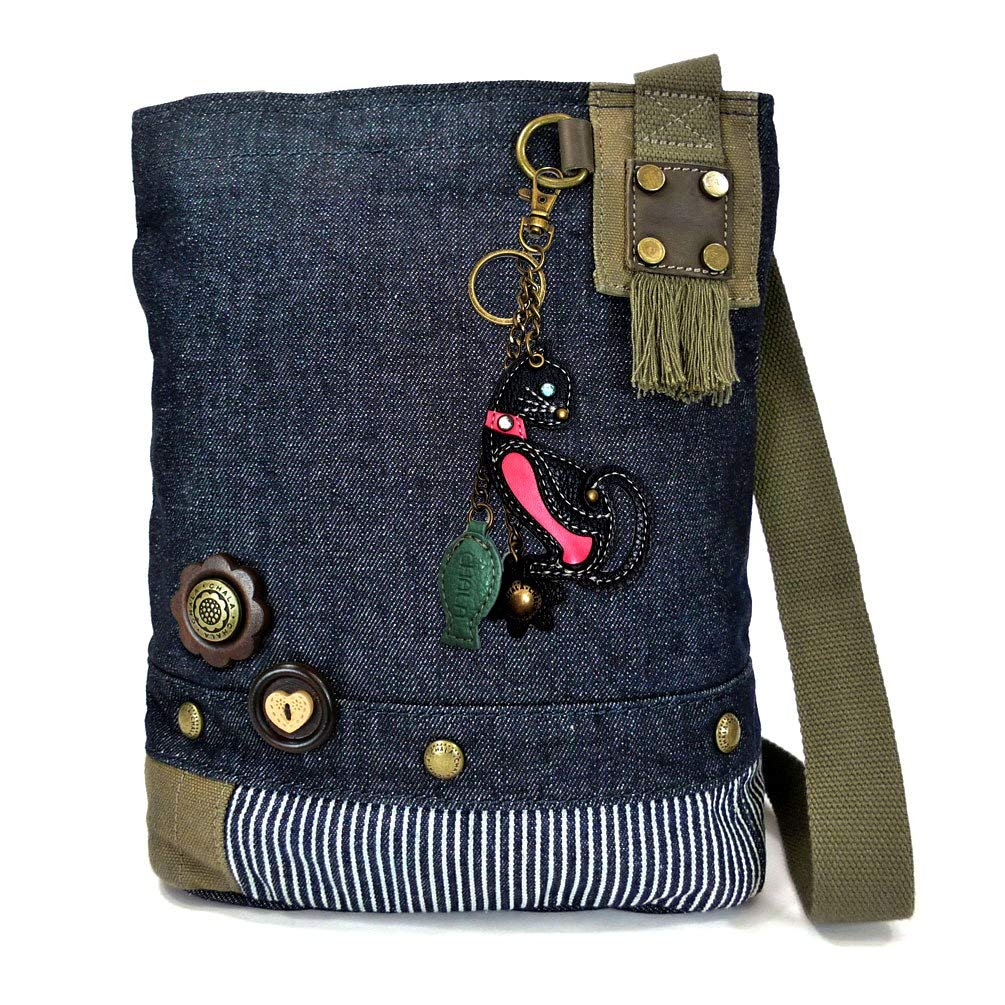 CHALA Patch Cross-Body Women Handbag, Canvas Messenger Bag Olive, Metal Charming Cross - Oliv, Medium — view 7