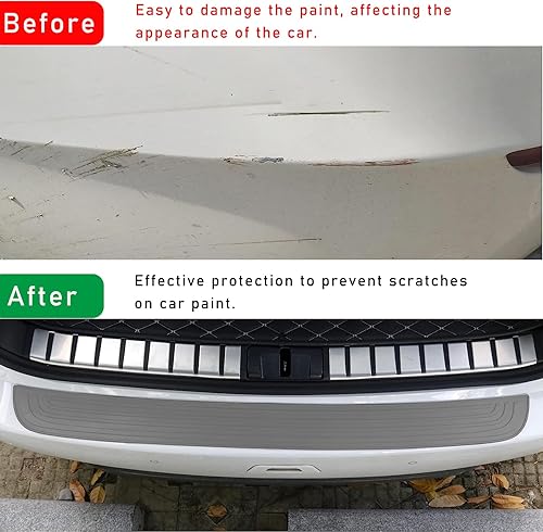 Miniatura 5 de Kewucn Protector de parachoques trasero de automóvil, accesorio de goma resistente a los arañazos para la entrada de la puerta del maletero,