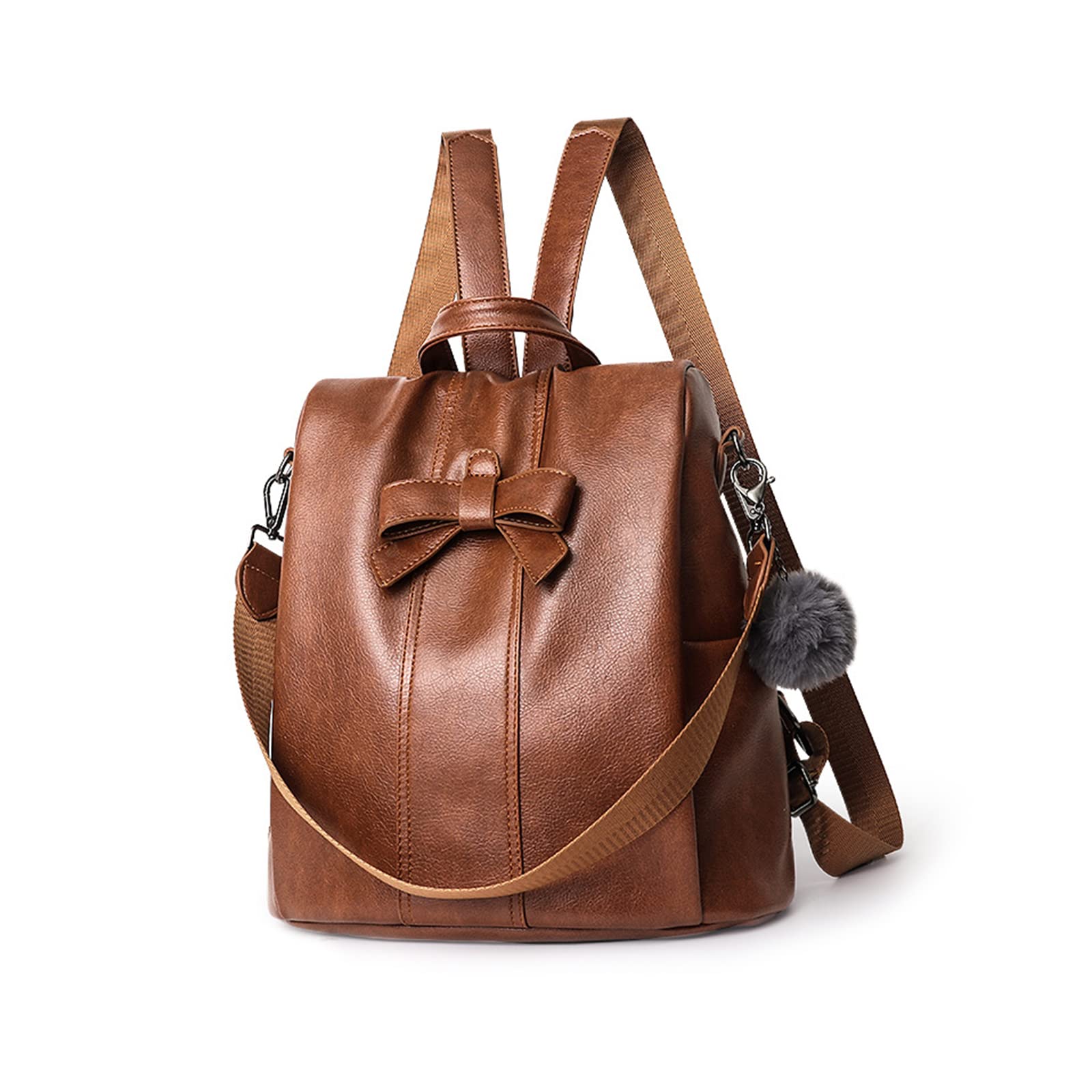 NICOLE & DORIS Zaino Donna Pelle Zaino Antifurto Zainetto Viaggio Borsa da Scuola Zainetti Casual Daypack Grande Capacità Zaino Convertibile Borsa a Tracolla per Shopping Marrone