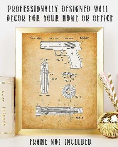 Miniatura 2 de Sig Sauer 226 Pistol Patent Print - 11x14 Unframed Patent Print Gun Pictures for Wall - Man Cave Gun Poster Decor - Gift Under $20 for Gun Owners