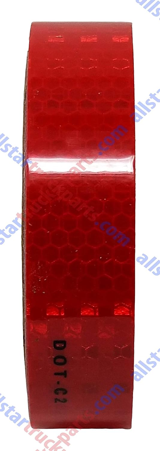 Red Reflective Tape DOT-C2 Conspiciuity Tape - Commercial ROLL - Automobile Car Truck Boat Trailer Semi (Red) (1 in x 20 FT)