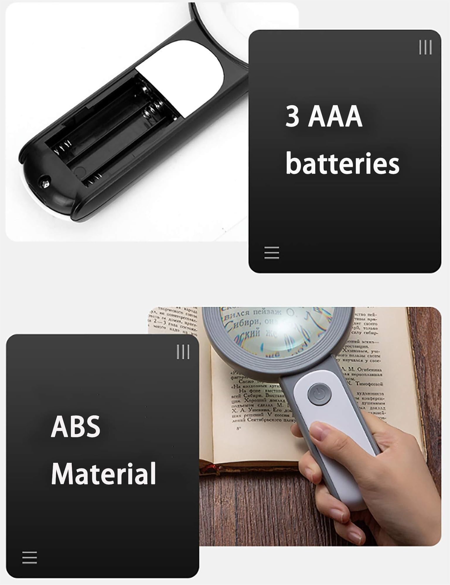 Lupa 30X, Lupa Grande de Mano de 18 LED con luz, Lupa de Vidrio de 80 mm, Lupa iluminada para Lectura, mapas, Pasatiempos, Manualidades, visión Chaser of Light
