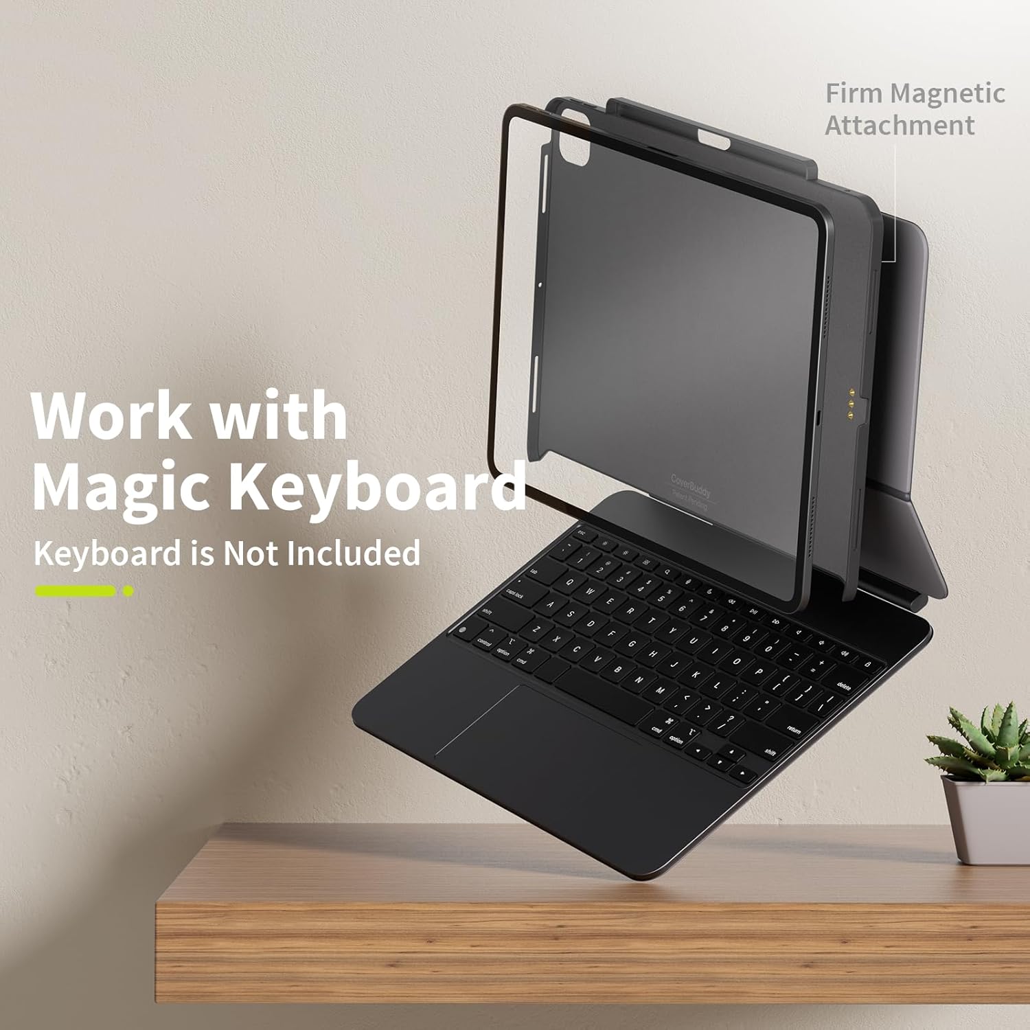 SwitchEasy CoverBuddy Lite for 2024 iPad Pro 13" - Case Compatible with Magic Keyboard for iPad Pro (M4), with Apple Pencil Pro Pencil Holder - White