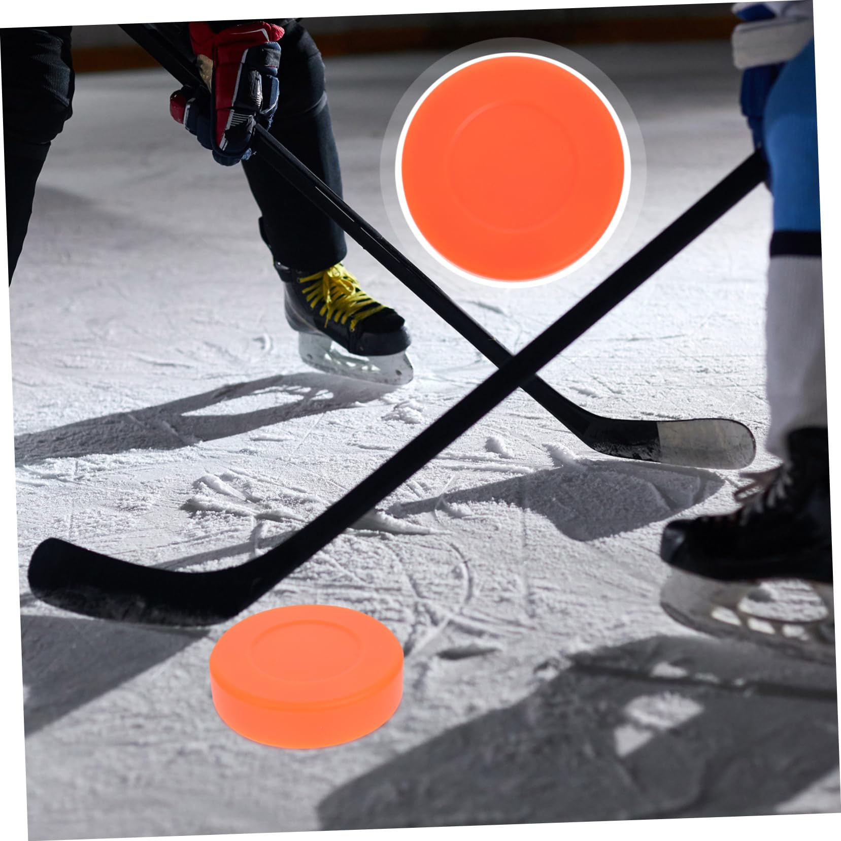 Balles de Hockey D’entraînement Orange en PVC, Lot de 3, Rondes | Glisse à Faible Friction, Usage en Compétition, pour Béton Lisse, Pièce de Rechange
