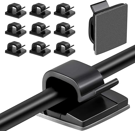 Amazon ケーブル収納 35個入り ケーブルホルダー コードクリップ コードフック ケーブルクリップ 接着ワイヤーコード 粘着シート付 ブラック By Maveek 文房具 オフィス用品 文房具 オフィス用品