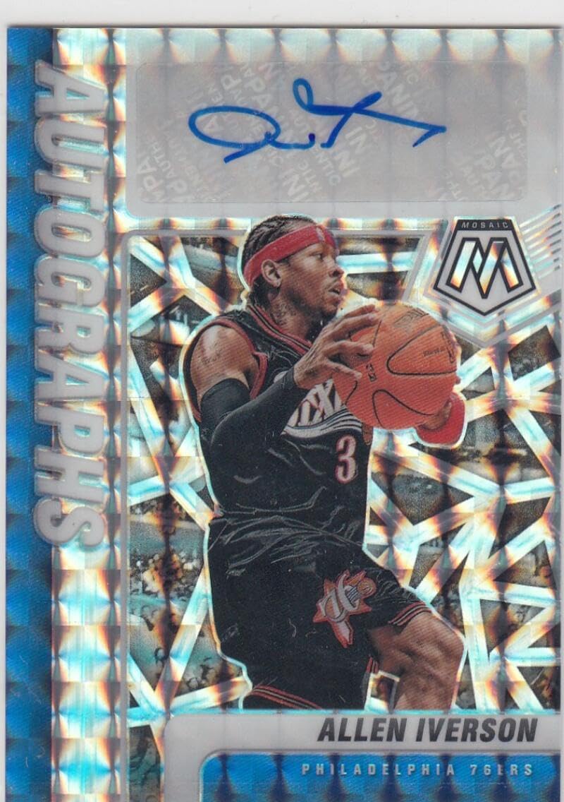 Basketball Trading Card 2020-21 Panini Mosaic Autographs Mosaic #59 Allen Iverson EX/NM Auto 76ers