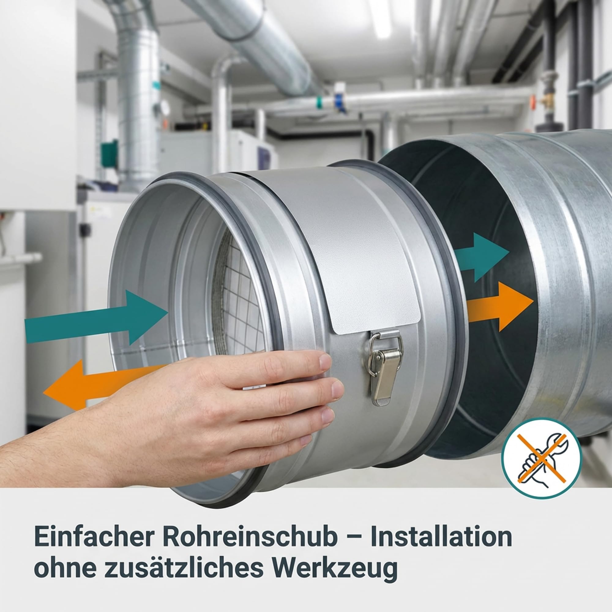 Easy Act Grobstaubfilter rund Ø 150 mm für Zuluft, Rohrfilter aus verzinktem Stahl zur Grobpartikel-Filtration in Lüftungssystemen