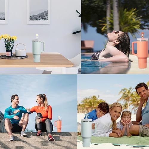 Miniatura 126 de Stanley Cup - Juego de accesorios que incluye 6 tapones de silicona a prueba de derrames, 2 tapas de popote para popotes de 0.39 a 0.39 pulgadas, 1