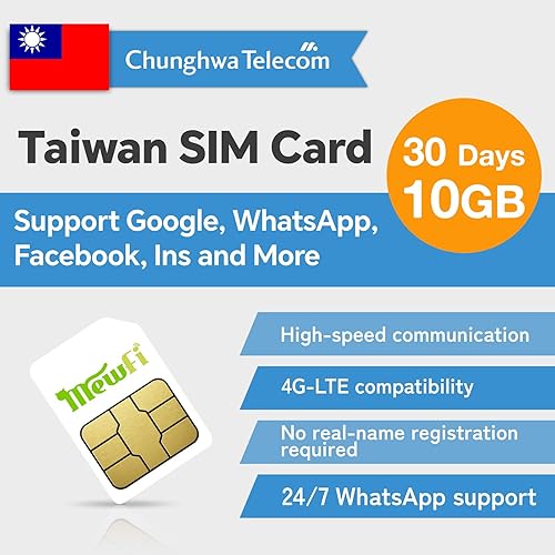 Tarjeta SIM de Taiwán 30Days 10GB, solo datos prepagados Tarjeta SIM, Activación requerida, Tarjeta SIM 3 en 1, Nano, Micro, Estándar, Se Puede