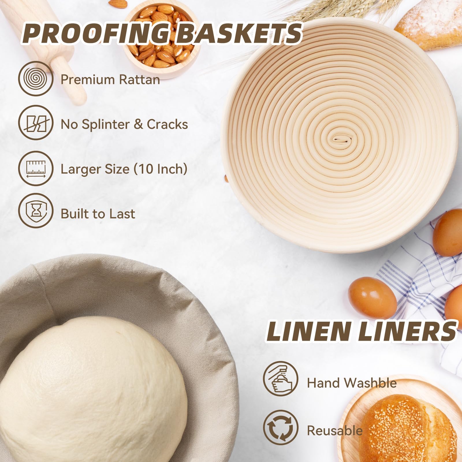 Kit completo Sourdough Starter Kit, il set di panini per la preparazione del pane, il set include barattoli di avviamento Sourdough da 35 g, forniture per pane, pane, frusta danese, raschietto per