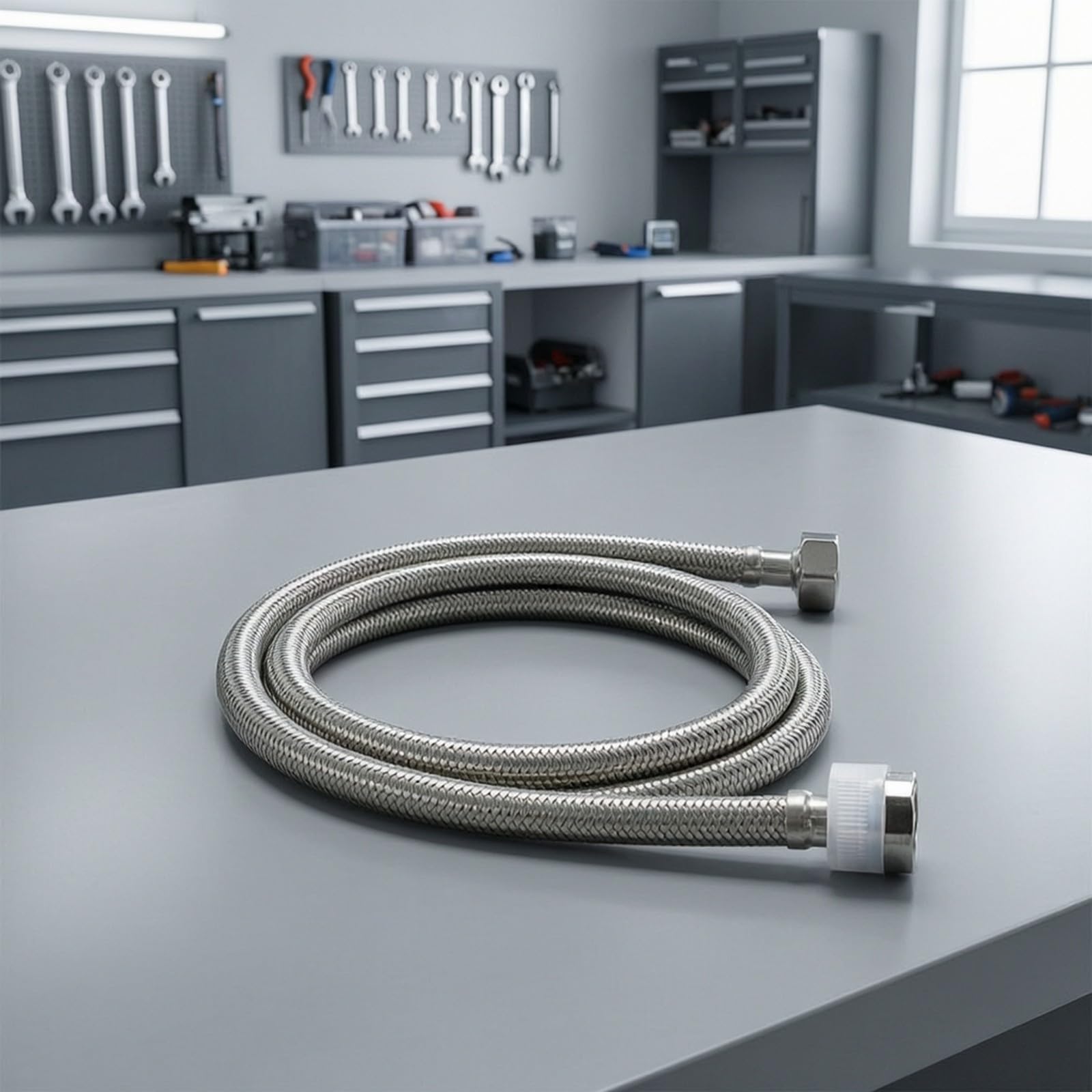 Tubo Flessibile in Acciaio Inox Antiruggine, Resistente, Rubinetteria, per Lavatesta, Barberia,