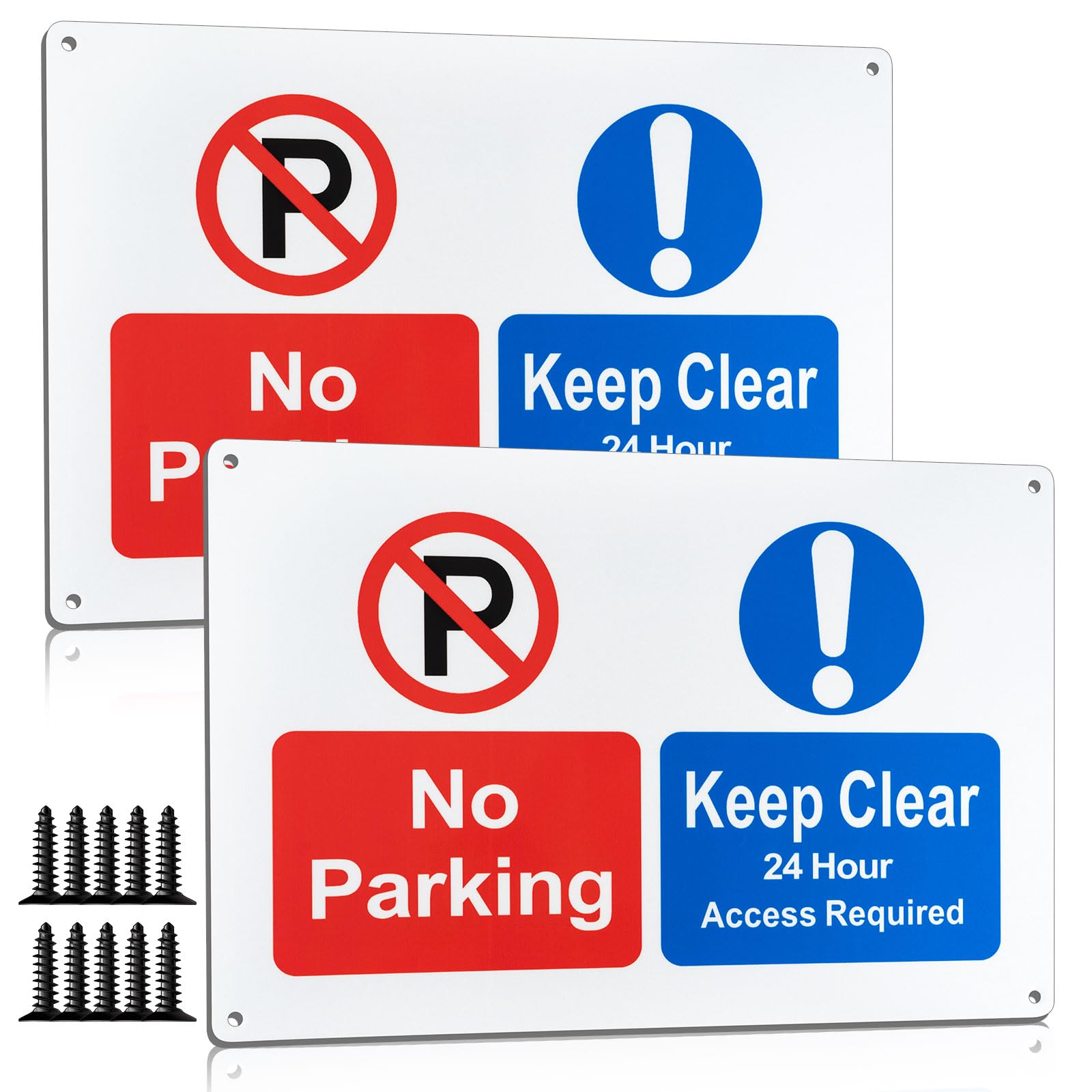 2 Pack No Parking Keep Clear 24 Hour Access Required Warning Signs 30x20cm