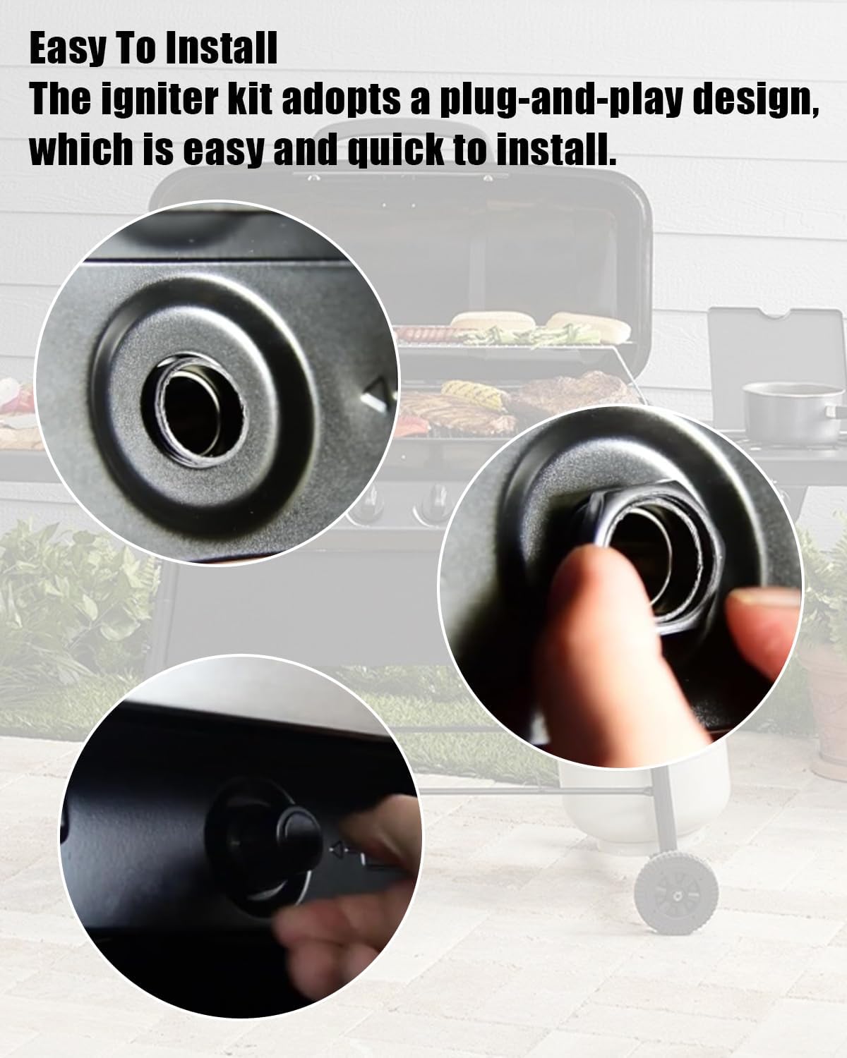 4 Outlet Tact Push Button Grill Igniter Fit for Oklahoma Joe's Longhorn Charcoal Gas Smoker Grill Fdduo1066 Chrfdduo1066 Combo 3 Burner Charcoal Smoker Igniter Kit