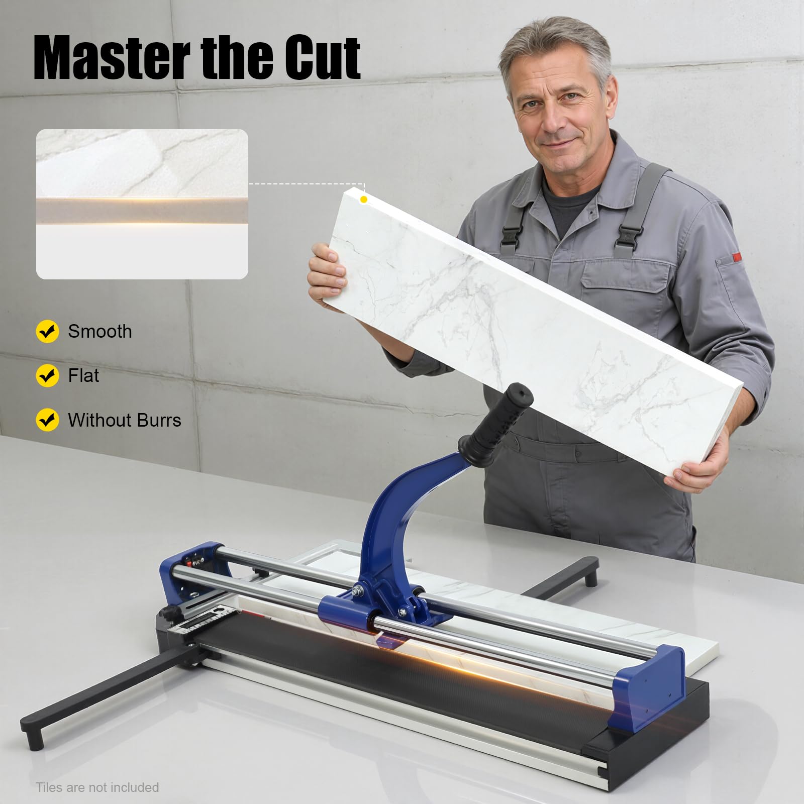 Cortador de azulejos manual de 800 mm, con posicionamiento por infrarrojos, precisa y sin rebabas, para azulejos de hasta 15 mm, ideal para aficionados al bricolaje y profesionales