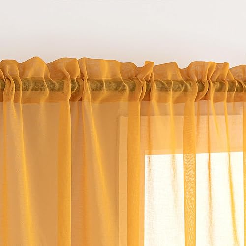Miniatura 88 de MYSTIC-HOME Cortinas traslúcidas de 84 pulgadas de largo, 2 paneles de cortinas traslúcidas blancas para dormitorio y sala de estar, cortinas para