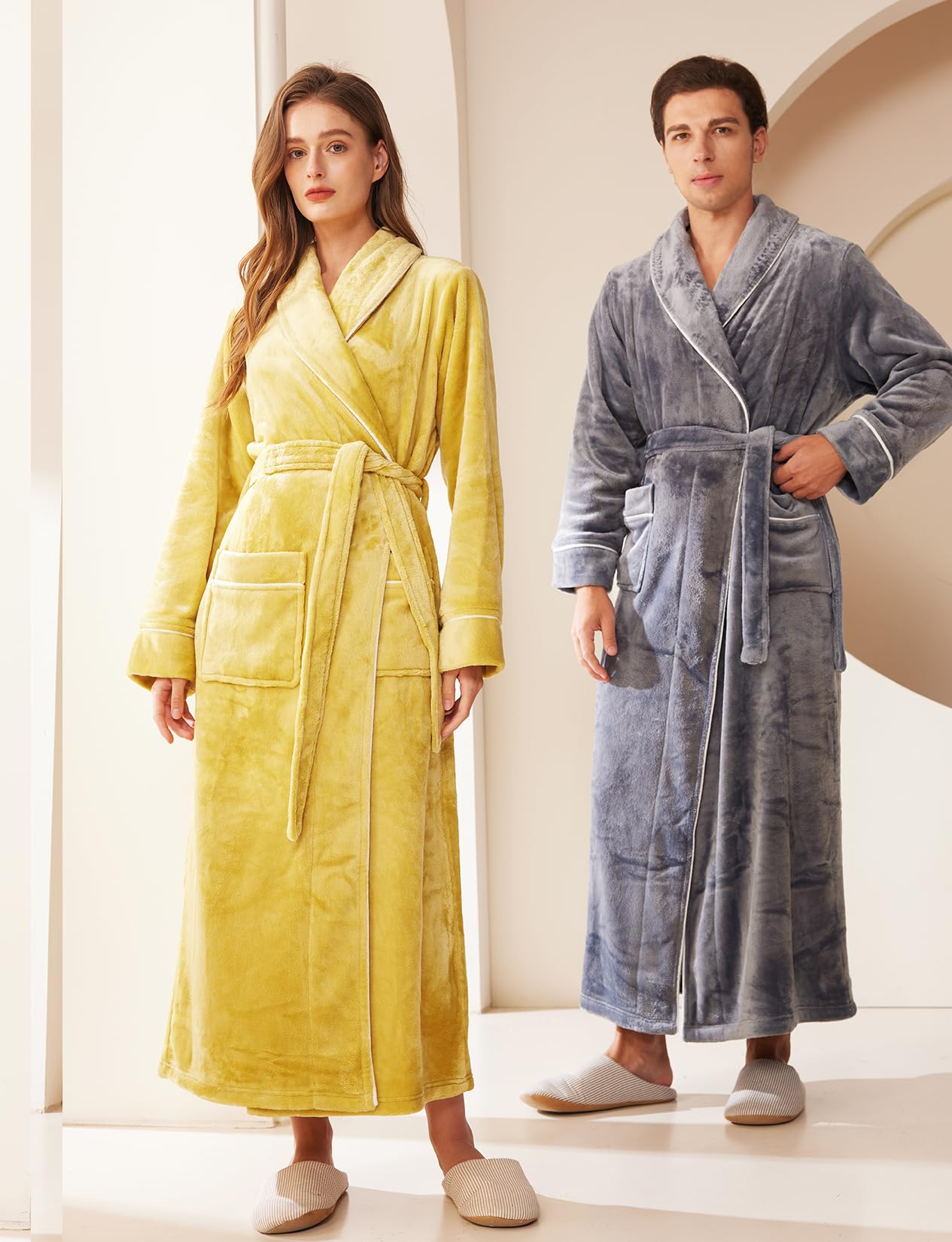 Peignoir confortable en polaire pour femme - Robe de chambre pelucheuse pour femme