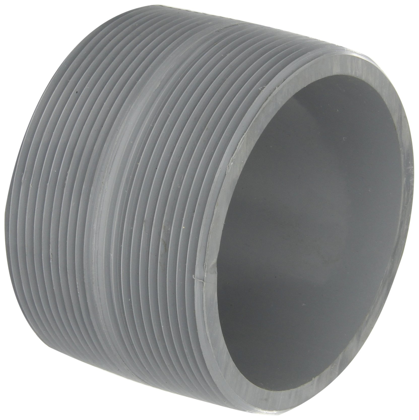 CPVC Pipe Fitting, Close Nipple, Schedule 80, Gray, 3/4" NPT Male, 1-3/8" Length