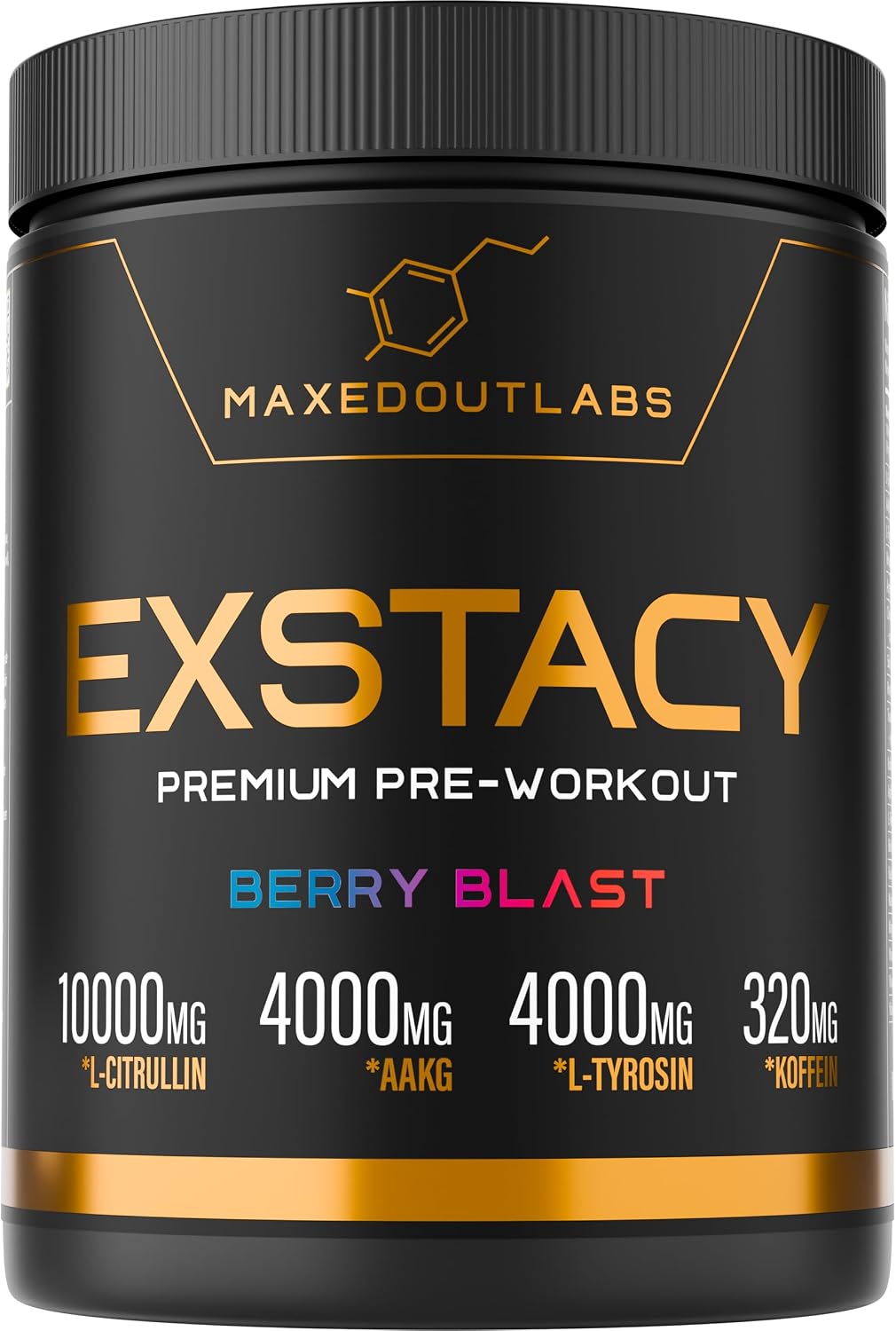 EXSTACY Pre Workout Booster - Premium Pump Booster & Training Booster High Dose Pre Workout for Fitness & Gym Fitness Powder Energy Hardcore Training Pre-Workout Berry
