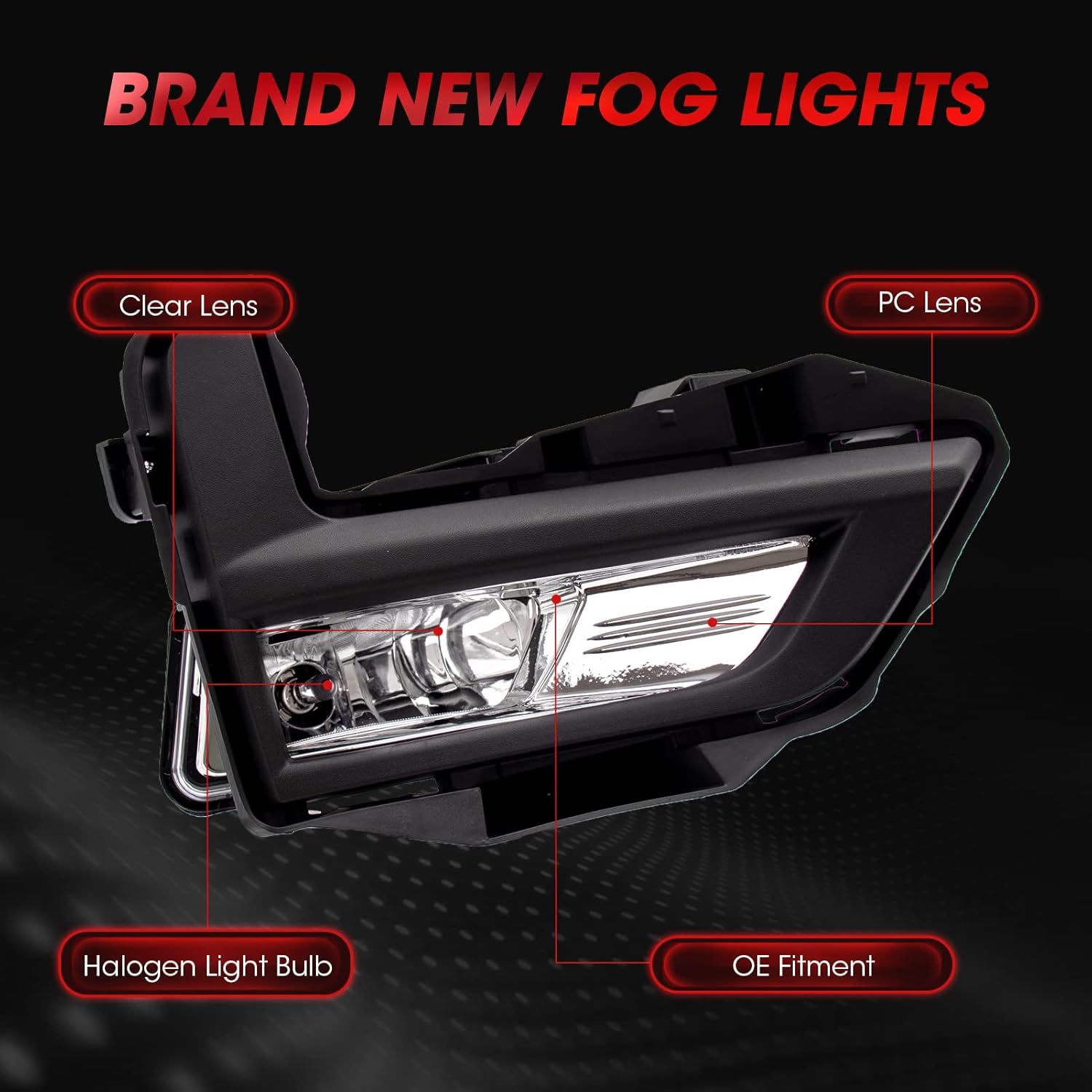 Fog Lights Assembly Replacement For 2017-2020 NISSAN ROGUE/X-TRAIL with H8 12V 35W Halogen Bulbs Included Switch And Wiring Kit(Clear Lens)