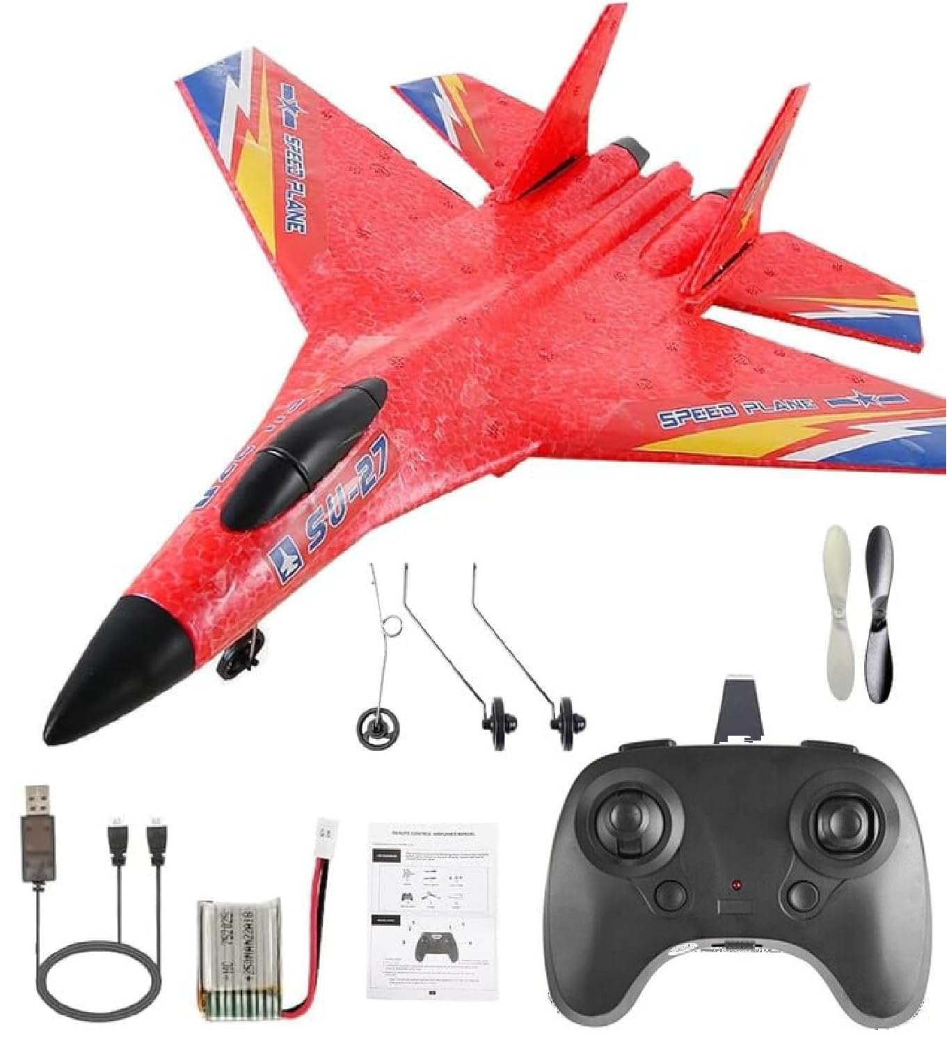 Amitasha RC Airplane Jet Epp Foam RC Aircraft, Remote Control Airplane for Kids & Adults, RC Glider with Automatic Balance Gyroscope, Foam Plane with Night Light, Gift for Boys