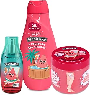 The Fruit Company. Edición Exclusiva MÍMATE SANDÍA ATRACCIÓN. Pack compuesto por 1 Gel Ducha + 1 Exfoliante corporal + 1 Colonia.
