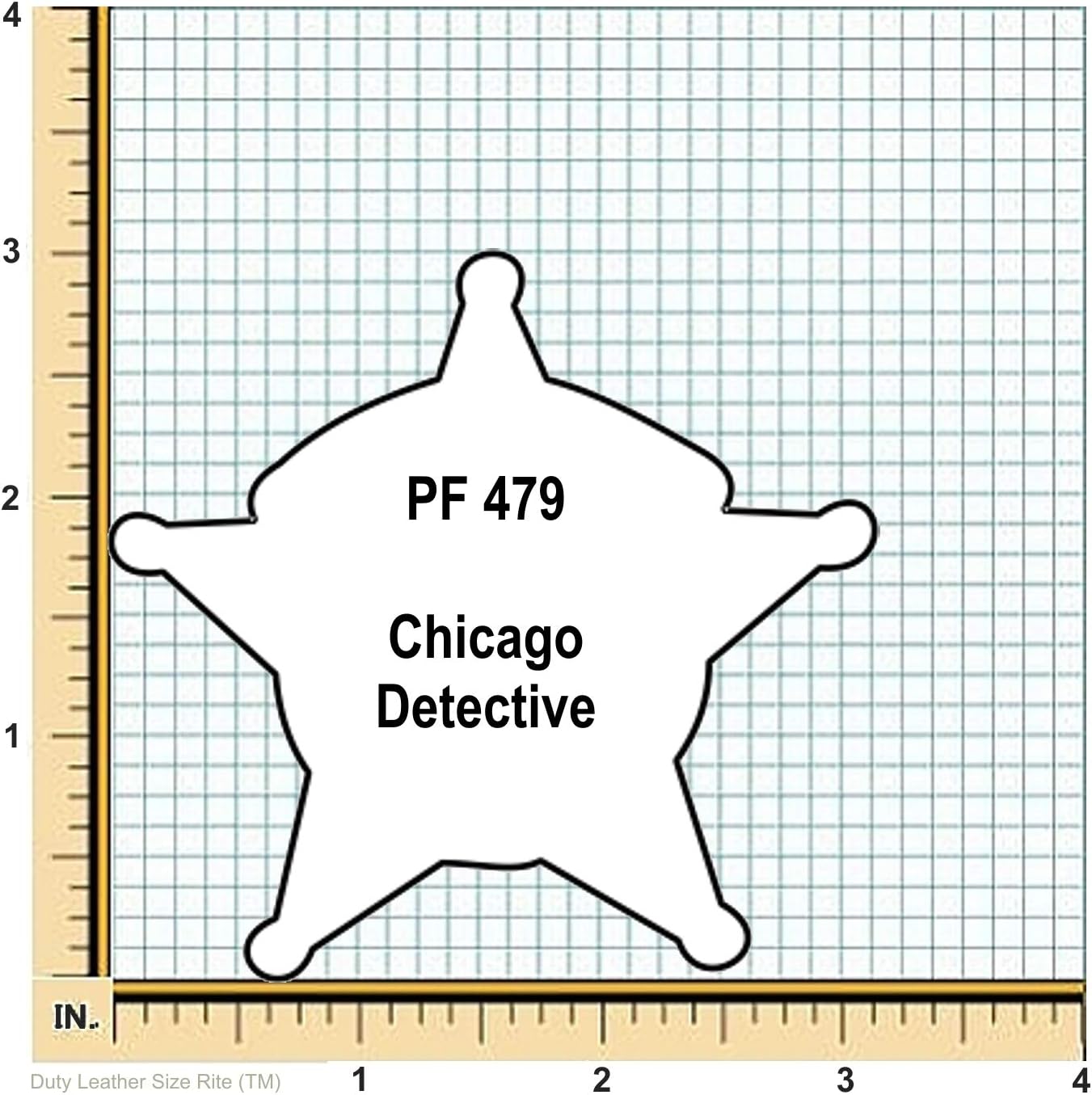 Chicago Detective Belt Clip Badge Holder with Pocket and Chain (Cutout PF479)