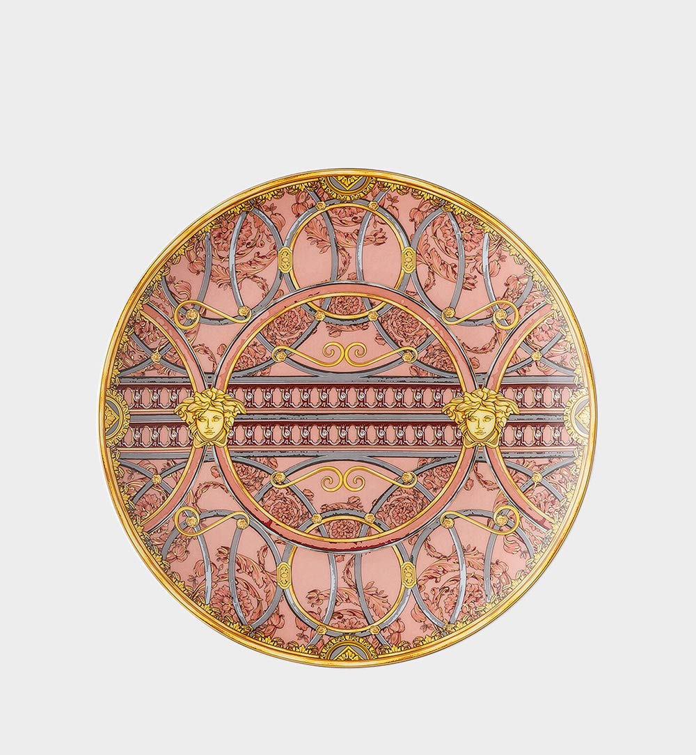 Rosenthal Versace La Scala del Palazzo - różowy talerz śniadaniowy 21 cm