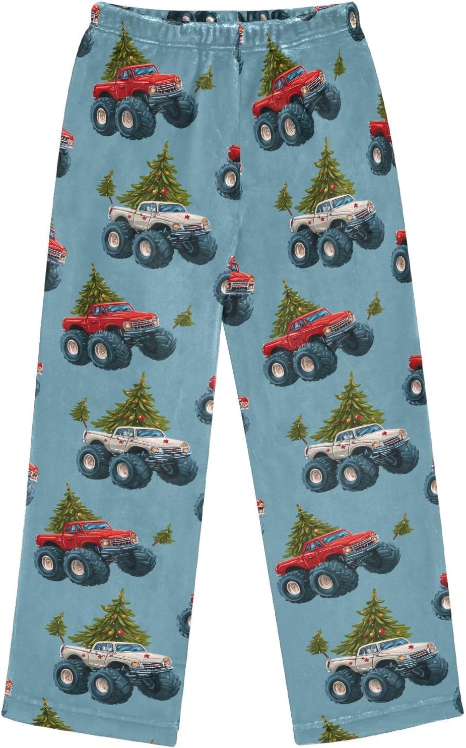 visesunny Christmas Monster Truck Tree Boys Pants for Kids Fleece Bottoms Long Jogger Pants Trousers with Pockets Size 6-14Y