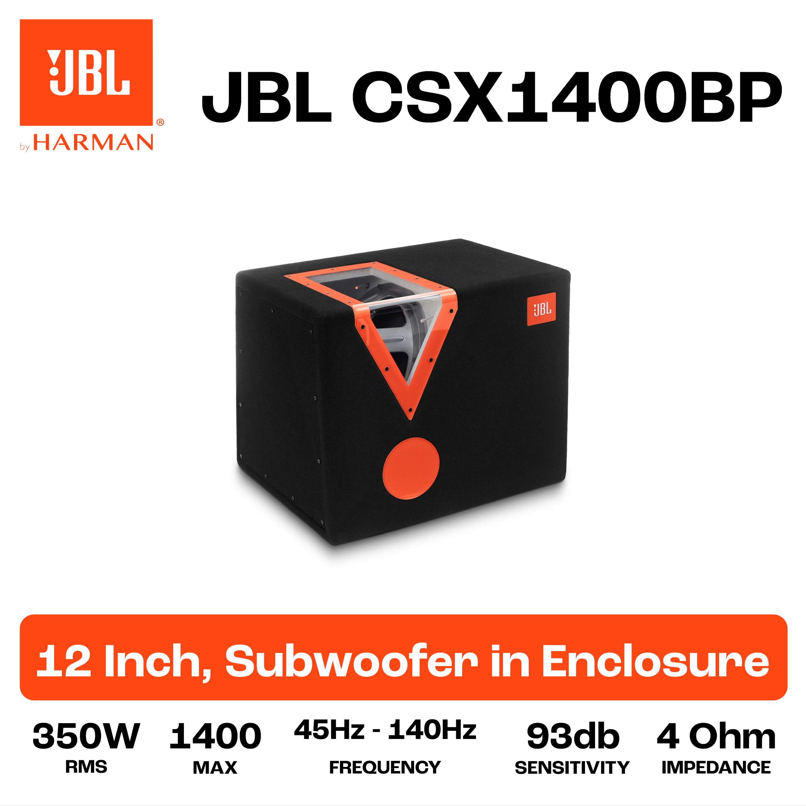 JBL CSX-1400BP Band-Pass Subwoofer with Acrylic Window 300mm 12