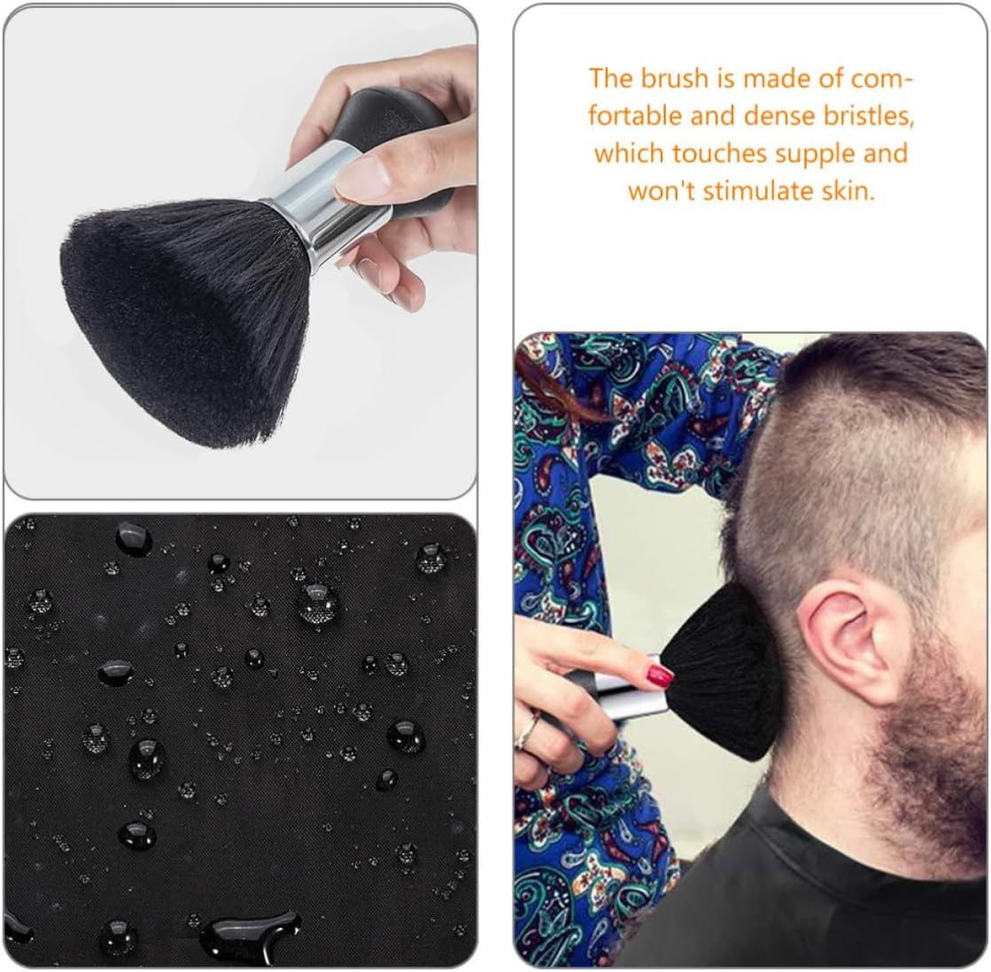 Hair Cutting Cape for Adults with Neck Duster Brush, Waterproof Wool Cloth Barber Cape Protecting Skin and Clothes, for DIY Home Use