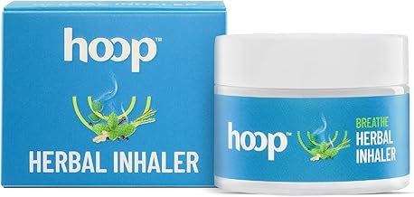 hoop Herbal Inhaler | Soothes Symptoms of Cold, Stuffy Nose, Headache, Tiredness, Travel & Nausea | Natural Inhaler for Nose with Peppermint, Eucalyptus, Ginger, Clove for Nasal Relief | 15 g