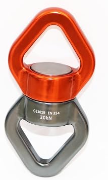 30KN Aluminum Alloy Fast 360 Rotator Swing Spinner Rope Swivel Connector Climbing Rotor, Safety Swing Rotational Device Hanging Accessory
