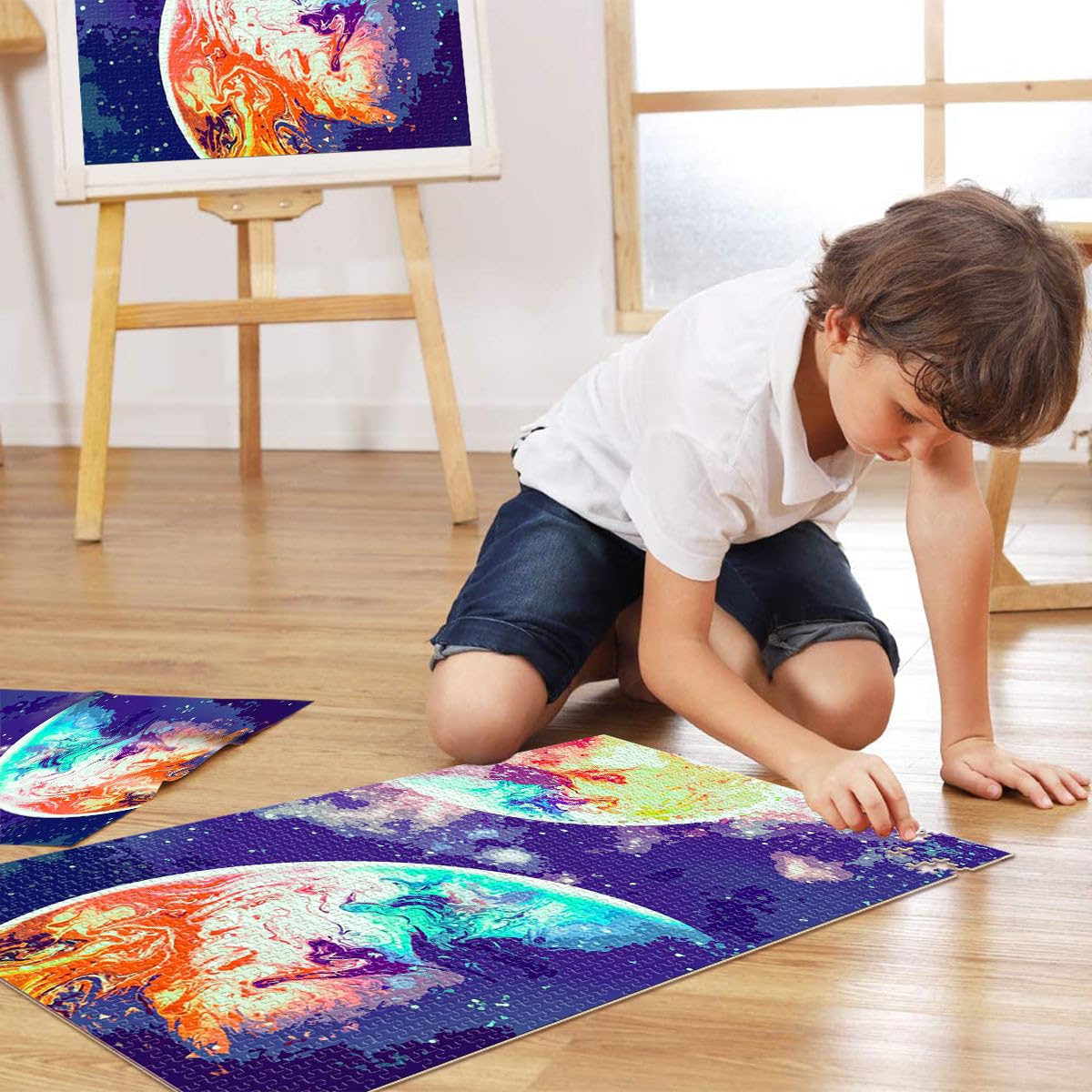 Arte spaziale Pianeti astratti Puzzle da 2000 pezzi per adolescenti Giocattoli Giochi Educativi Antistress Decorazione murale Regali unici per compleanno e Natale 70x100cm