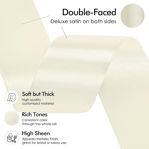 Vista 884 de MEEDEE Orange Satin Ribbon - 1.5 inch Double Faced Satin Ribbon, 50 Yards - Neon Tangerine - For Christmas, Thanksgiving, Halloween, Weddings