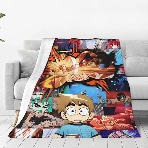 Scott Pilgrim Takes Off - Manta de microforro polar ultrasuave, acogedora y cálida, adecuada para todas las salas de estar y dormitorios, manta de