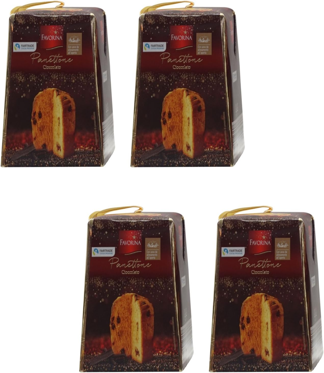 Favorina: " Panettone Cioccolato " Panettone set of 4 Panettone with Cocolate 100g each (3,52oz) [ Italian Import ]