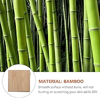 Vista 6 de EXCEART Hojas de madera para manualidades sin terminar, piezas de madera, rebanadas de madera de bambú en blanco, recortes cuadrados de madera