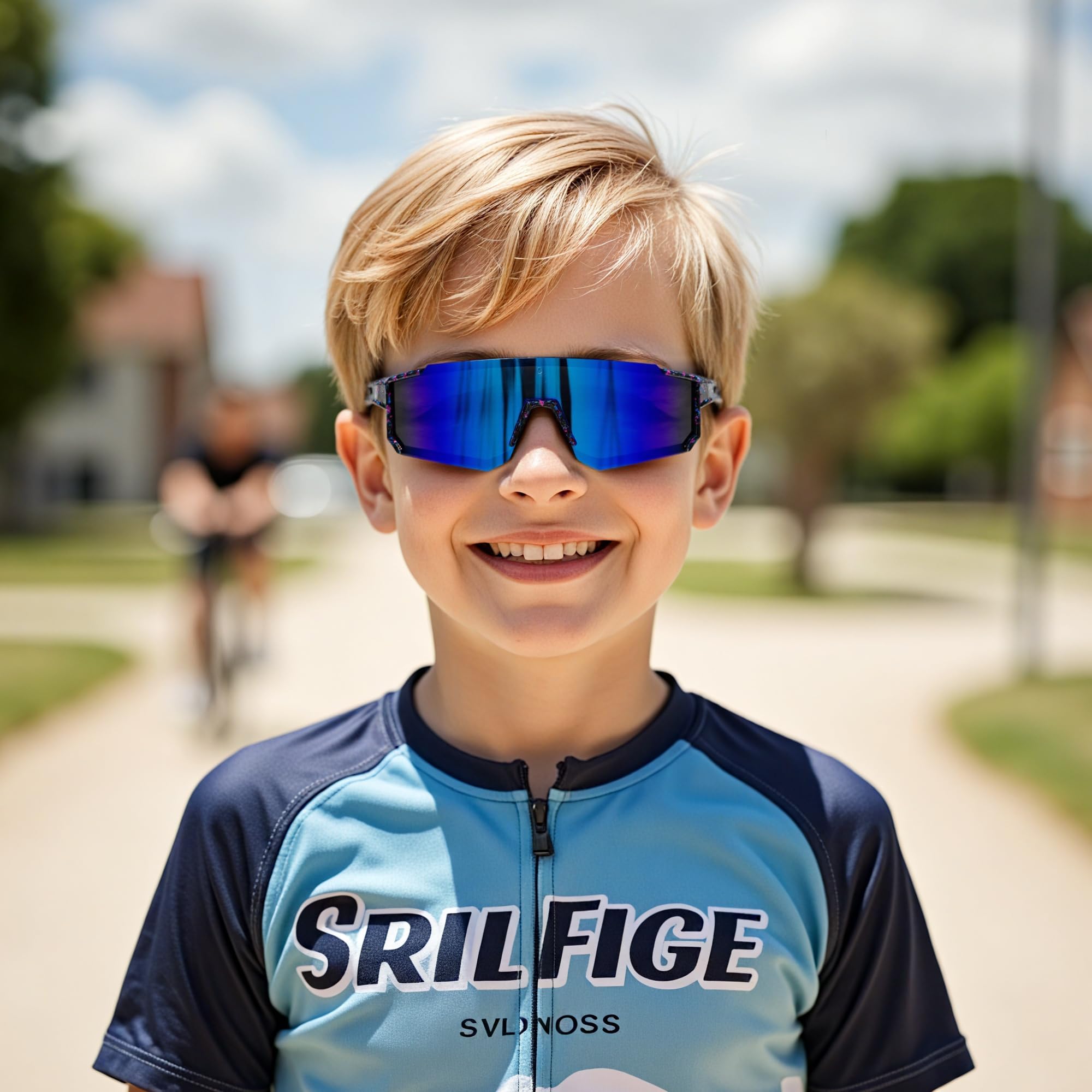 Gafas Ciclismo Niño, Gafas de Sol Infantiles, Gafas de Bicicleta para Niños, Protección UV 400 para Niños y Niñas para Deportes Al Aire Libre, Ciclismo, Tenis, Running