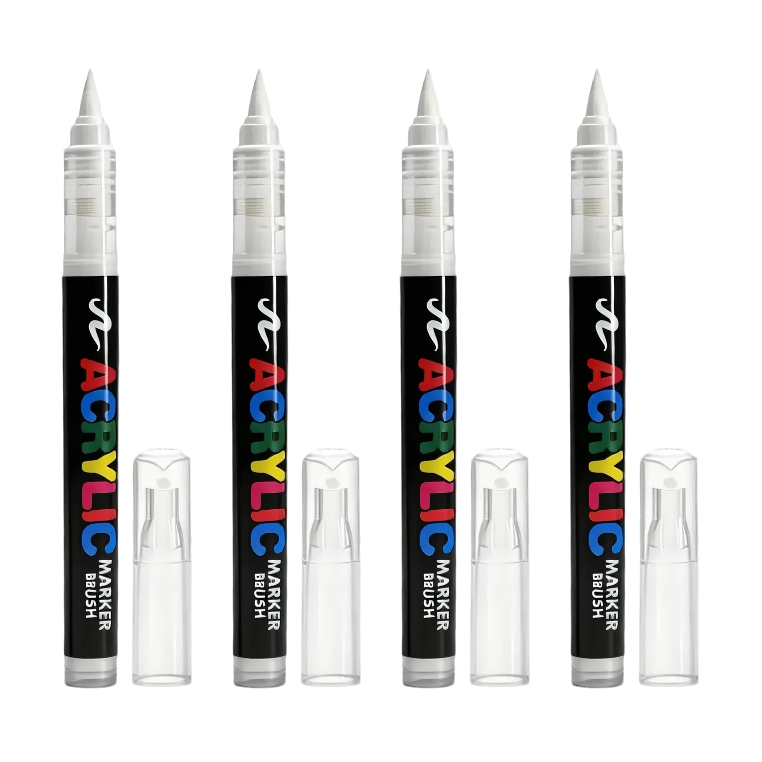 4 Rotuladores Permanentes Blancos para Tela, Rotulador Textil Lavable en Máquina, Rotulador Blanco Permanente 1-6mm con Punta Suave, Rotuladores para Tela para Diseños Personalizados Ropa y Accesorios