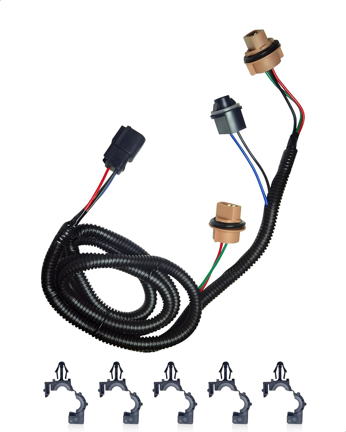 Driver Side Rear Left Tail Lamp Wiring Harness Compatible with 2016-2019 Chevrolet Silverado 1500/2500 HD/3500 HD, GMC Sierra 1500/2500 HD/3500 HD Replacement for 23295978 Left (Driver Side)