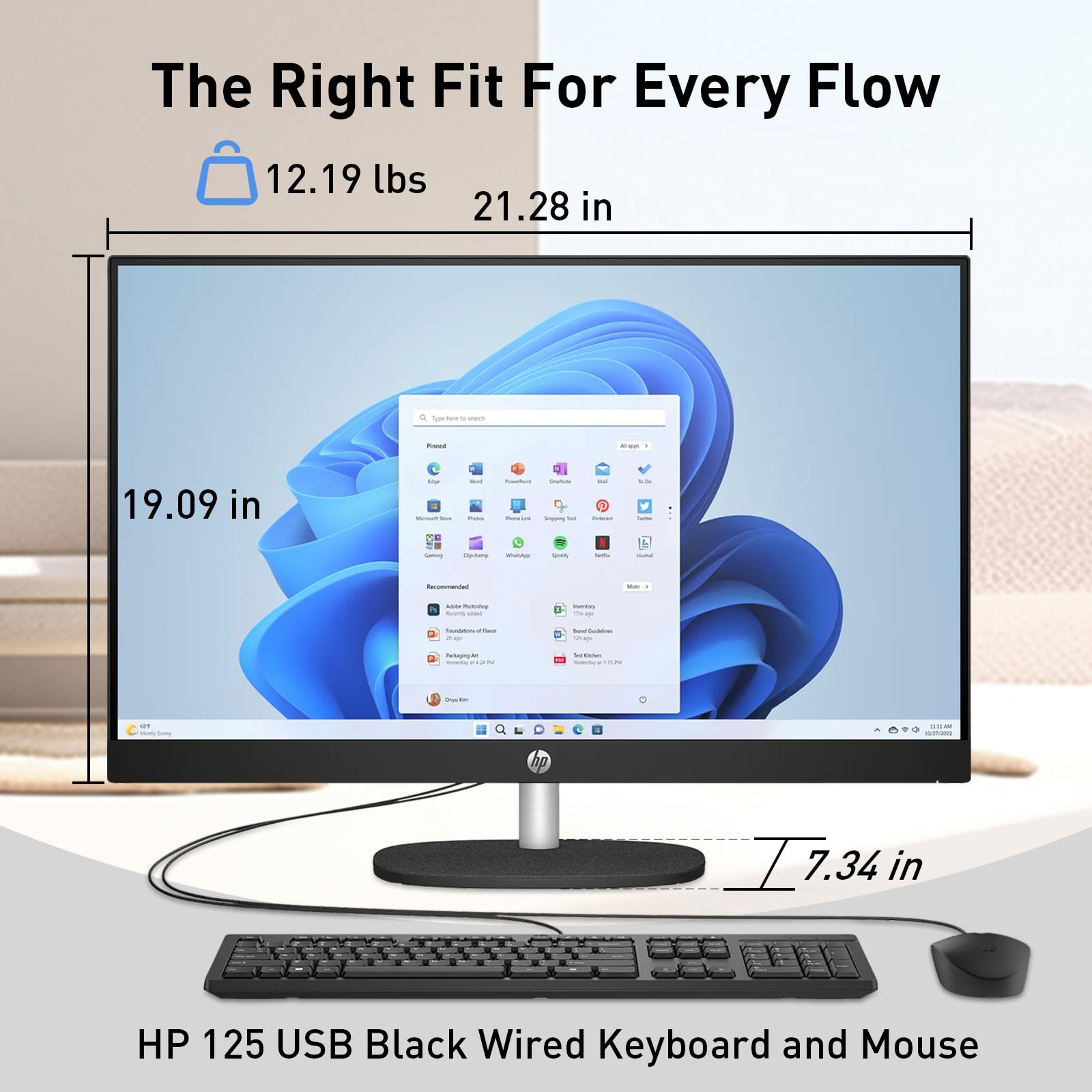HP Essential 27" FHD Touchscreen All-in-One, Intel Ultra 7 255U, 64GB DDR5 + 2TB SSD, Wi-Fi 6, Privacy Camera, Wired Keyboard and Mouse, Copilot AI, RJ-45, Win 11 Pro image 6