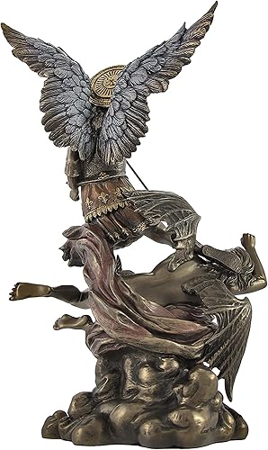 Miniatura 3 de Veronese Design Estatua de bronce de San Miguel Matando a Lucifer con acentos de colores