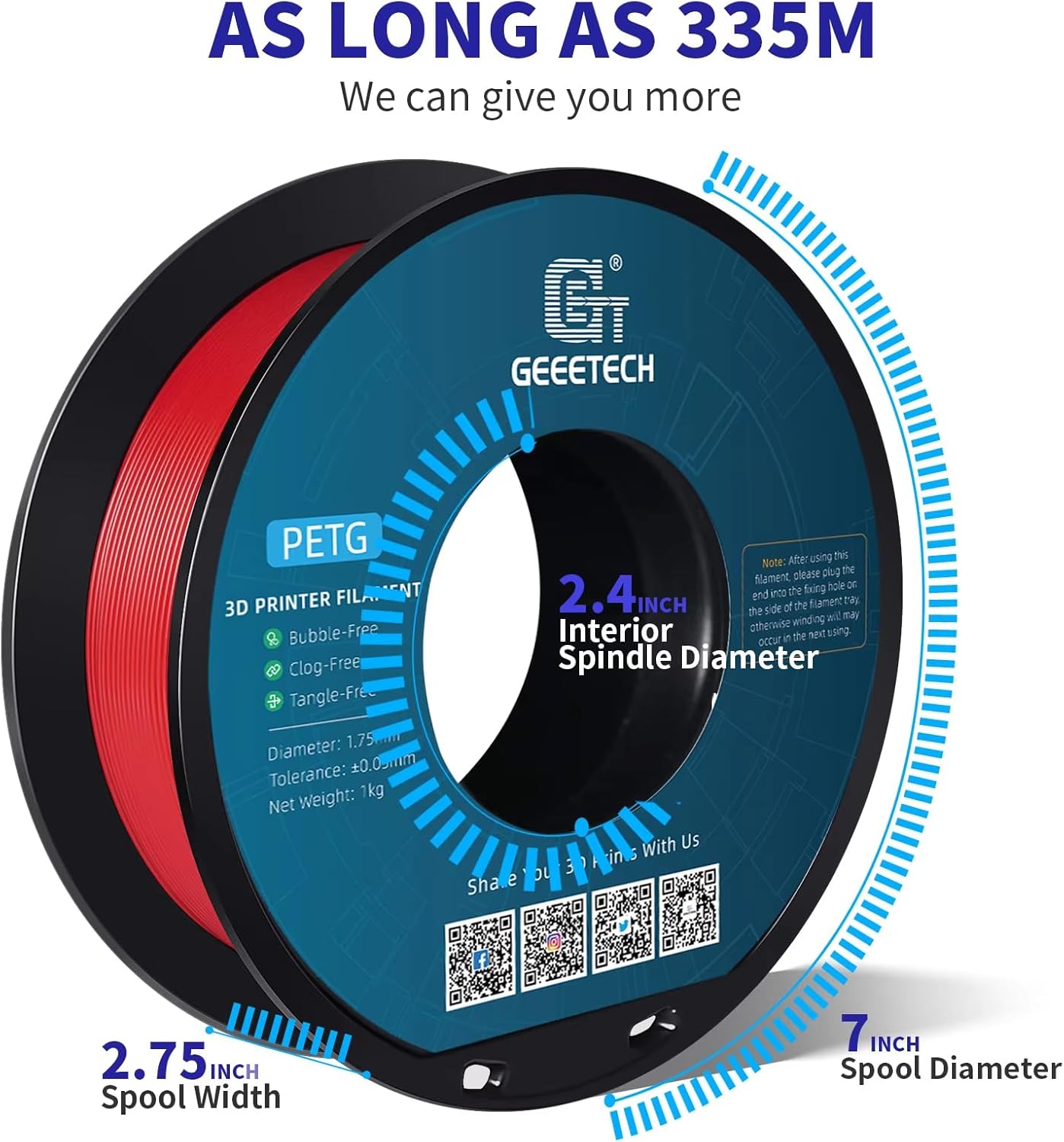 1kg 1.75mm 1KG(2.2LBS) Pure PETG, 3D Printer Filament, Vacuum Packaging,Tangle-Free, 3D Printing Materials Orange