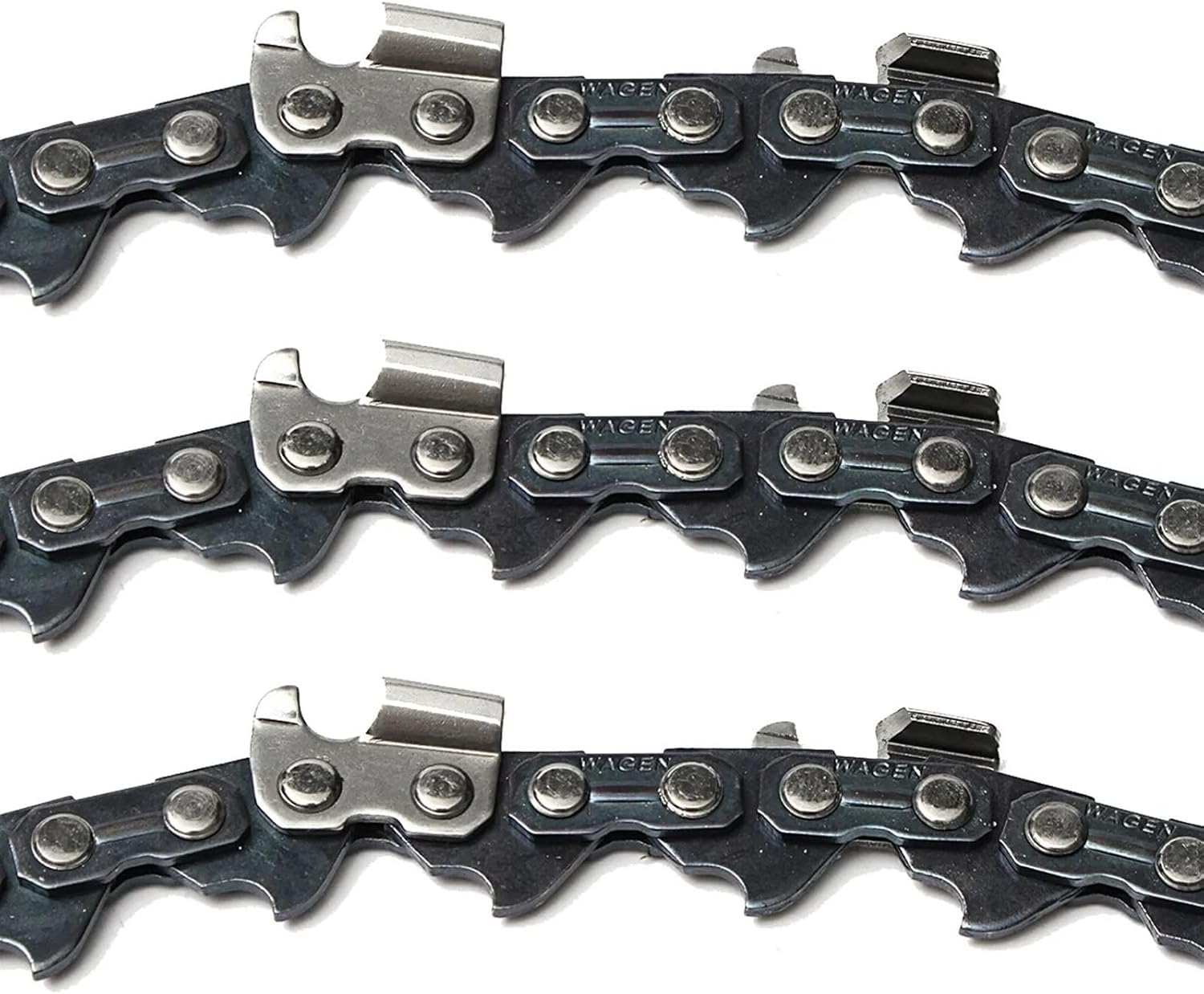 Paquete de 3 cadenas motosierra 10 a 20 pulgadas, paso 3/8, calibre 0,050 (eslabón transmisión 47 12 pulgadas)(14Inch 50Drive Link)