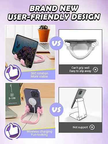 Miniatura 5 de CALDEVER Soporte para teléfono celular para mujer, relleno de calcetines para adolescentes y niñas, soporte ajustable mejorado para escritorio de