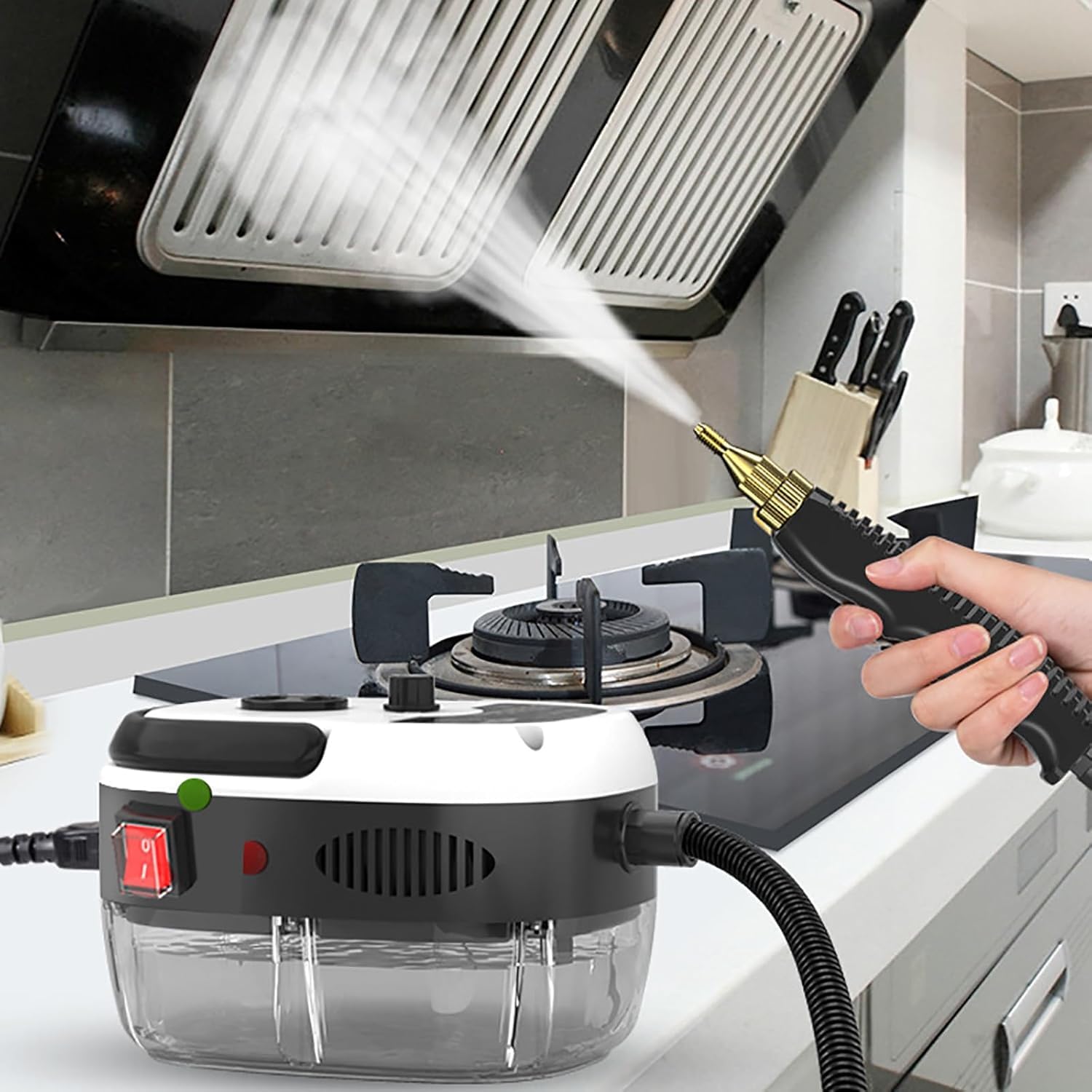 Hidrolimpiadora Multifunción De Alta Temperatura De 2500 W, Con Depósito De 1,2 L, Temperatura De Salida De Vapor De Hasta 105 °C, 3 Cepillos Y Boquilla Curvada Alargada, Para Aire Acondicionado