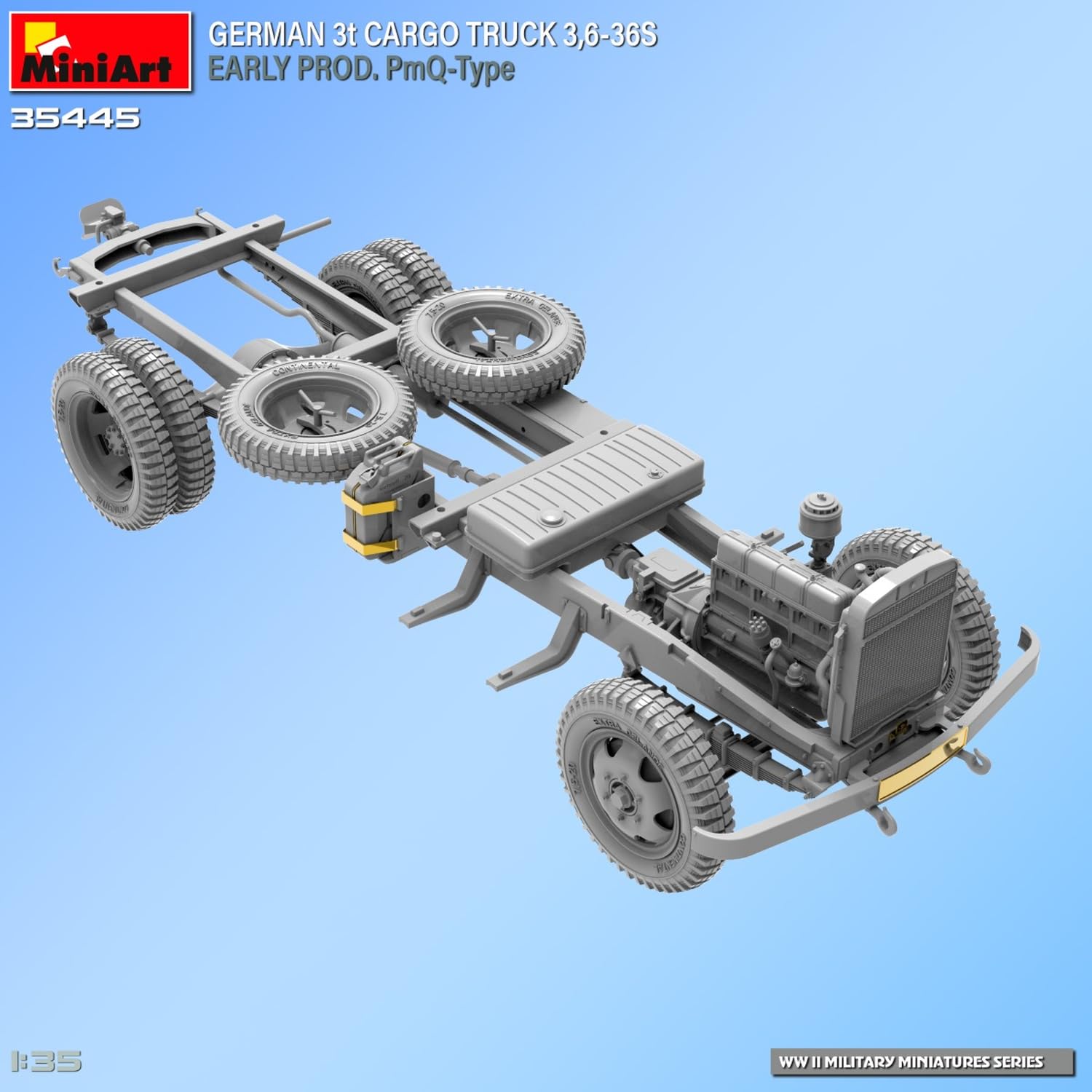 MiniArt 35445 1:35 Dt. 3t Cargo Truck früfrühen Prod. - Reproducción fiel de maquetas, fabricación de maquetas, kit de plástico, manualidades, afición, pegado, maqueta, montaje, sin pintar