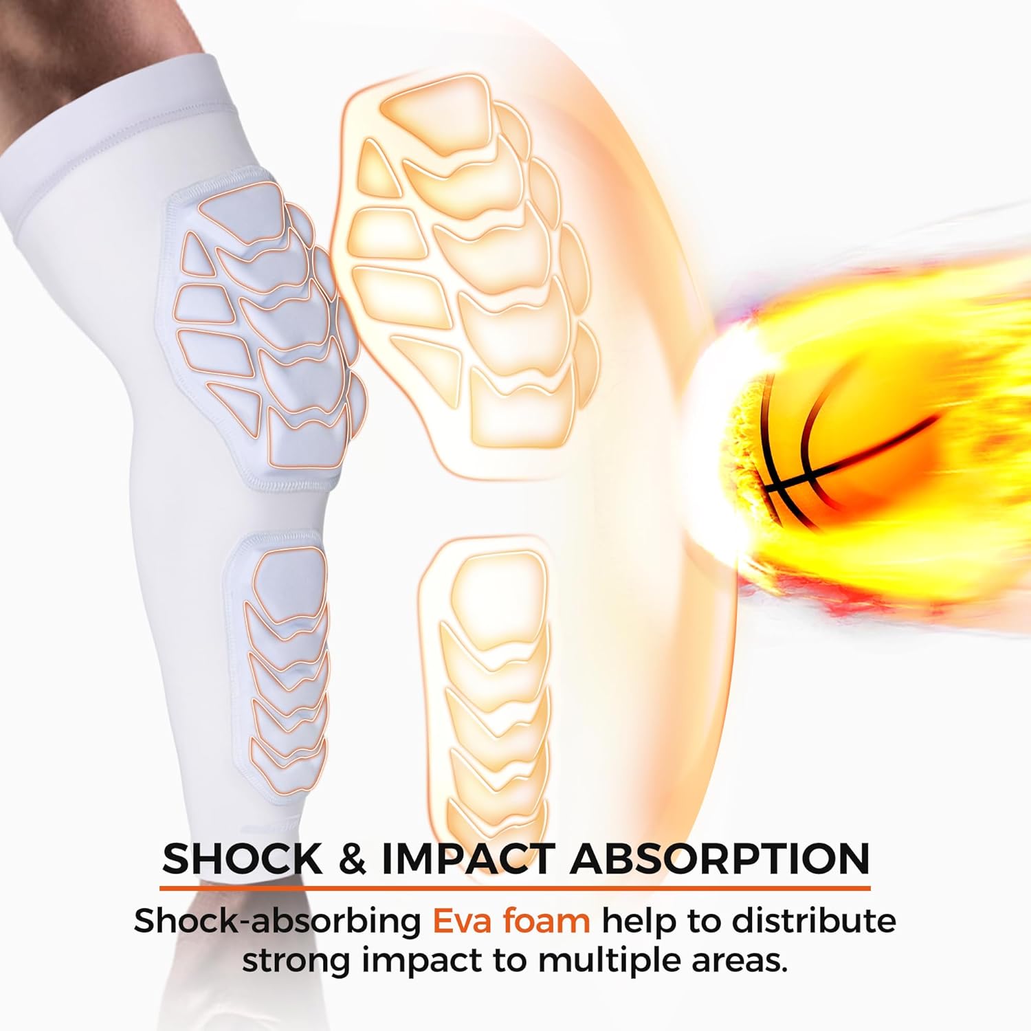 COOLOMG Football Arm Pads Padded Forearm Elbow Sleeves Protection Support for Basketball Volleyball 1 Pair - Image 2