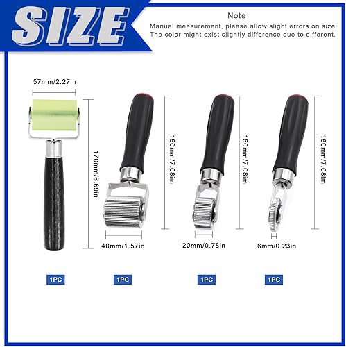 Miniatura 2 de Glarks 3 rodillos de amortiguación de sonido para automóvil, 0.236 in, 0.787 in, 1.575 in, herramienta de instalación de metal, rueda de aplicación,